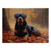 Rottweiler in Herfstbladeren Herfst Inspire Perfect Poster (Voorkant)