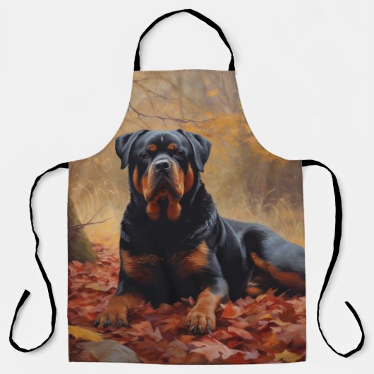 Rottweiler in Herfstbladeren Herfst Inspire Schort (Voorkant)