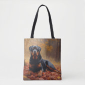 Rottweiler in Herfstbladeren Herfst Inspire Tote Bag (Voorkant)