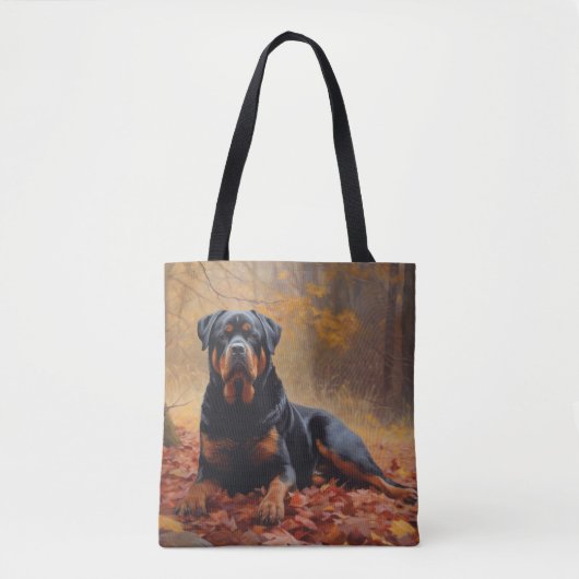 Rottweiler in Herfstbladeren Herfst Inspire Tote Bag (Voorkant)