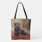 Rottweiler in Herfstbladeren Herfst Inspire Tote Bag (Achterkant)