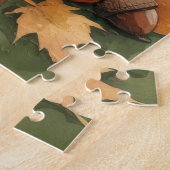 Rottweiler in herfstbladeren Thanksgiving kunst Legpuzzel (Zijkant)