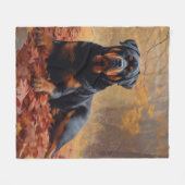 Rottweiler in herfstbladeren val inspireert fleece deken (Voorkant (Horizontaal))
