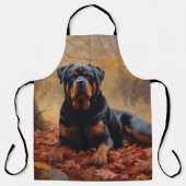 Rottweiler in herfstbladeren val inspireert schort (Voorkant)