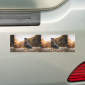 rottweiler in ijzig gras bumpersticker (Op auto)