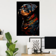 Rottweiler in krijger ceremoniële kleding