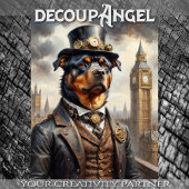 Rottweiler in Londen - Decoupage - Tissuepapier