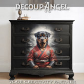 Rottweiler in Red Kimono - Decoupage - Tissuepapier