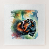 Rottweiler in watercolor 241024AREF144 - Watercolo Legpuzzel (Horizontaal)