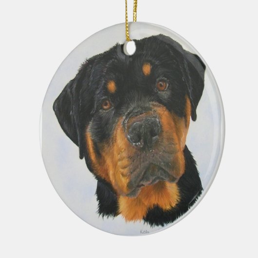 Rottweiler Keramisch Ornament (Links)