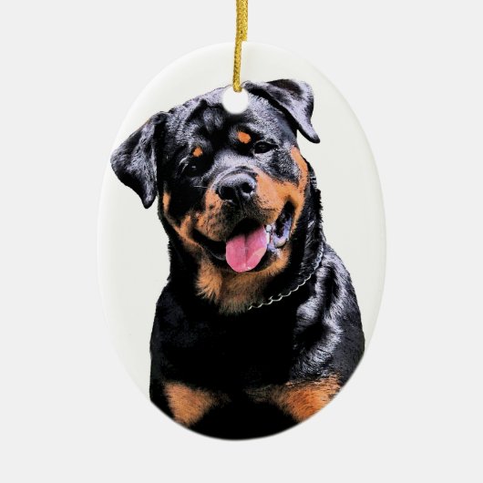 Rottweiler Keramisch Ornament (Voorkant)