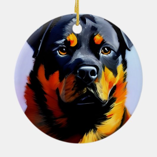Rottweiler Keramisch Ornament (Achterkant)