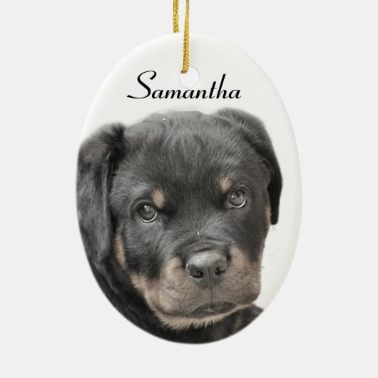 Rottweiler Keramisch Ornament (Achterkant)
