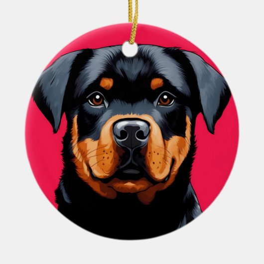 Rottweiler Keramisch Ornament (Voorkant)