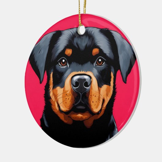 Rottweiler Keramisch Ornament (Links)
