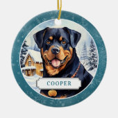 Rottweiler Keramische Cirkel Ornament (Voorkant)