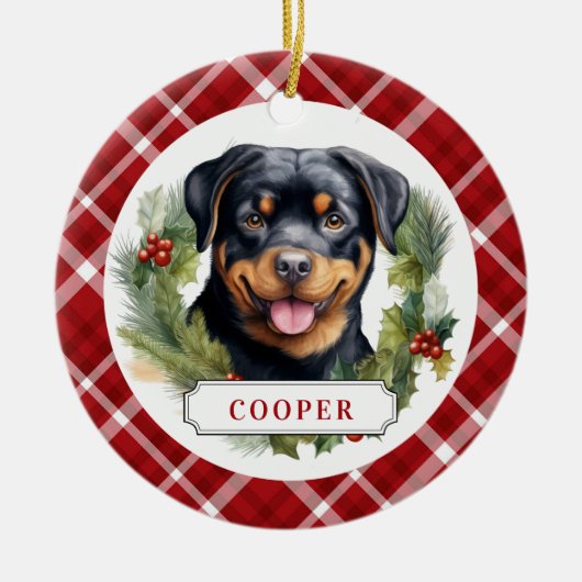 Rottweiler Keramische Cirkel Ornament (Voorkant)