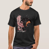 Rottweiler Kersenbloesem Hond Japans Sakura Flow T-shirt (Voorkant)