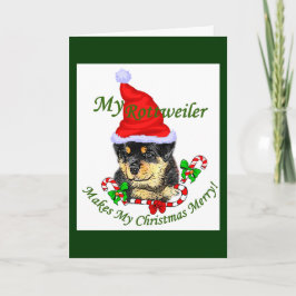 Rottweiler-kerst Feestdagen Kaart