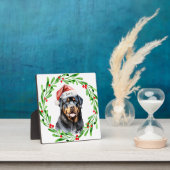 Rottweiler Kerst Gepersonaliseerde Monogram Naam Fotoplaat (Insitu)