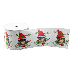 Rottweiler-kerst Grosgrain Lint