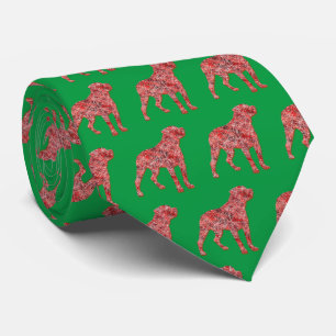 Rottweiler Kerst Hond Silhouette Groene Hals Stropdas