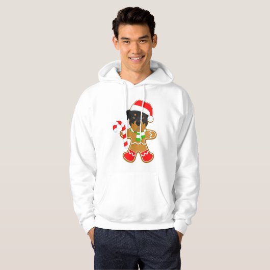 rottweiler kerst hoodie (Voorkant volledig)