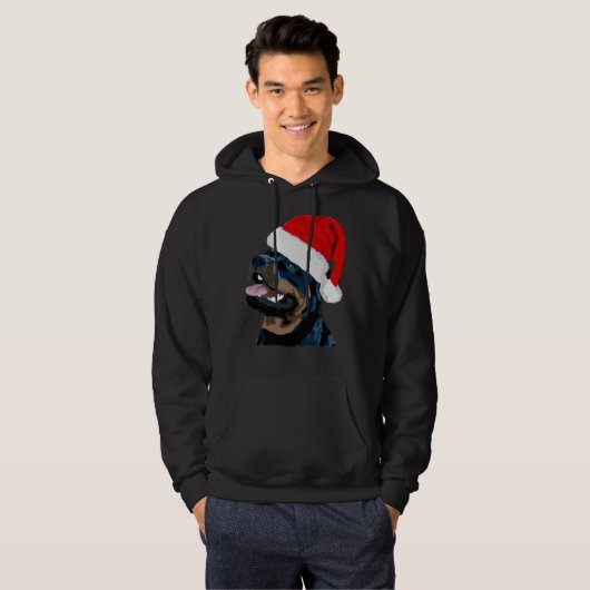 Rottweiler kerst hoodie (Voorkant volledig)