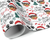 Rottweiler Kerst Inpakpapier (Rol Hoek)