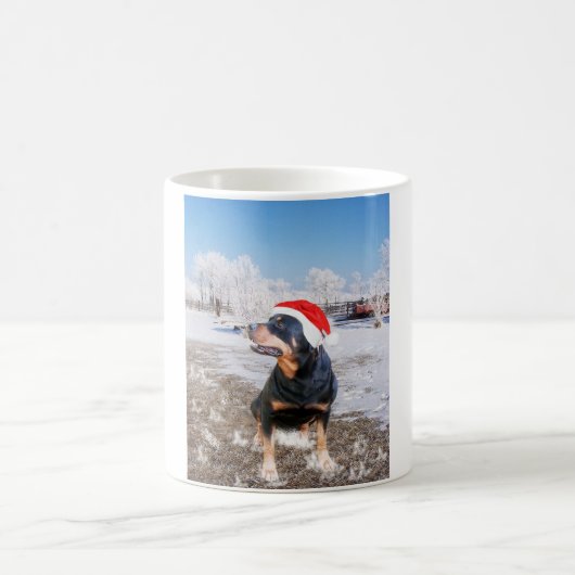 Rottweiler Kerst Pet Koffie Mok 11 oz (Center)