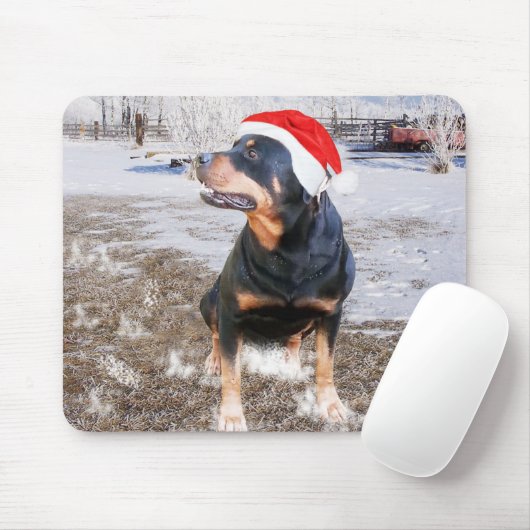 Rottweiler Kerst Pet Mousepad Muismat (Met muis)