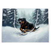 Rottweiler Kerst sneeuw winter Kussensloop Groot Cadeauzakje (Voorkant)