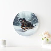 Rottweiler Kerst sneeuw winter Kussensloop Grote Klok (Huis)