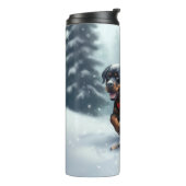 Rottweiler Kerst sneeuw winter Kussensloop Thermosbeker (Gedraaid links)