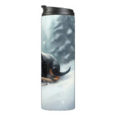 Rottweiler Kerst sneeuw winter Kussensloop Thermosbeker (Geroteerd rechts)