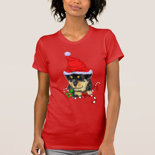 Rottweiler-kerst T-shirt (Voorkant)