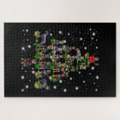 Rottweiler-kerstboom met vlieglicht legpuzzel (Horizontaal)