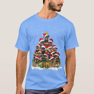 Rottweiler kerstboom Santa Hat Pajama Dog Lov T-shirt