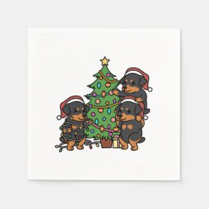 Rottweiler kerstboom servet