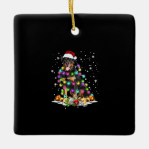 Rottweiler kerstboomverlichting keramisch ornament