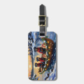 Rottweiler Kerstboot Vakantie Bagagelabel (Voorkant verticaal)