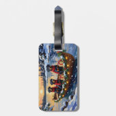 Rottweiler Kerstboot Vakantie Bagagelabel (Achterkant verticaal)