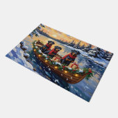 Rottweiler Kerstboot Vakantie Deurmat (Schuin)
