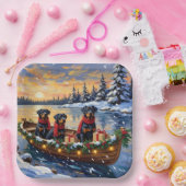 Rottweiler Kerstboot Vakantie Papieren Bordje (Feest)