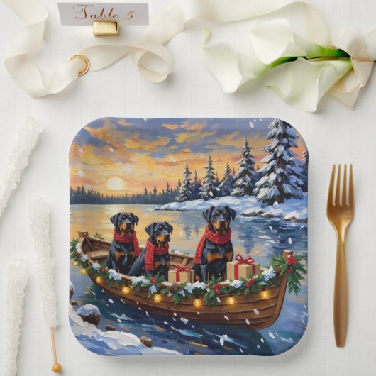 Rottweiler Kerstboot Vakantie Papieren Bordje (Huwelijk)