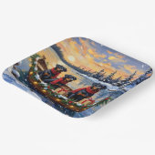 Rottweiler Kerstboot Vakantie Papieren Bordje (Gebogen)