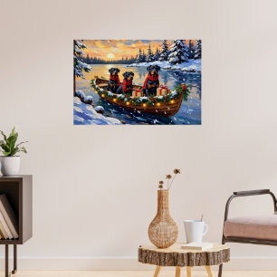 Rottweiler Kerstboot Vakantie Poster