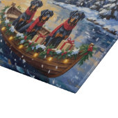 Rottweiler Kerstboot Vakantie Snijplank (Hoek)
