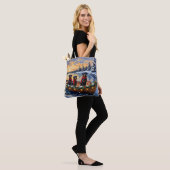 Rottweiler Kerstboot Vakantie Tote Bag (Op model)