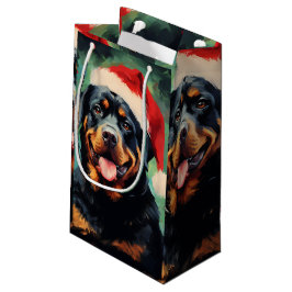 Rottweiler Kerstborstel schilderen kunstwerk Klein Cadeauzakje